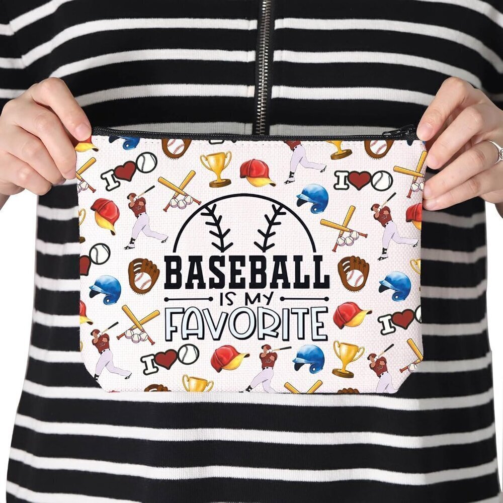 Baseball Gift Baseball Lover Gift Baseball Is My Therapy Makeup Bag Baseball Pla - Picture 7 of 7
